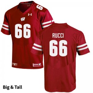 Men's Wisconsin Badgers NCAA #66 Nolan Rucci Red Authentic Under Armour Big & Tall Stitched College Football Jersey XA31C56FL